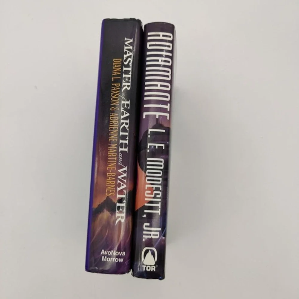 2 Book Lot Sci-Fi Fantasy Hardcover Space Mythology Adiamante Master Earth Water